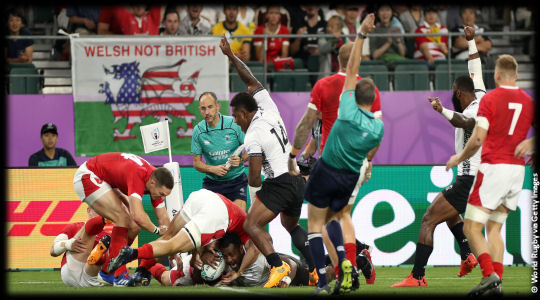 Wales v Fiji Kini Murimurivalu try RWC2019